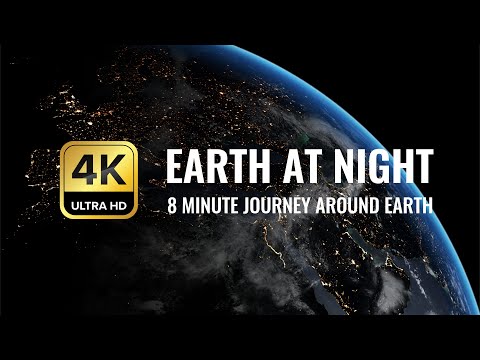 Planet Earth At Night Top Right Quarter