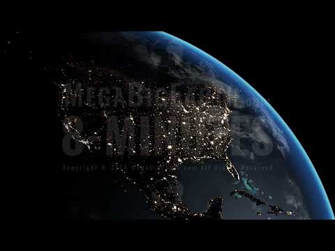 Planet Earth At Night Top Right Quarter